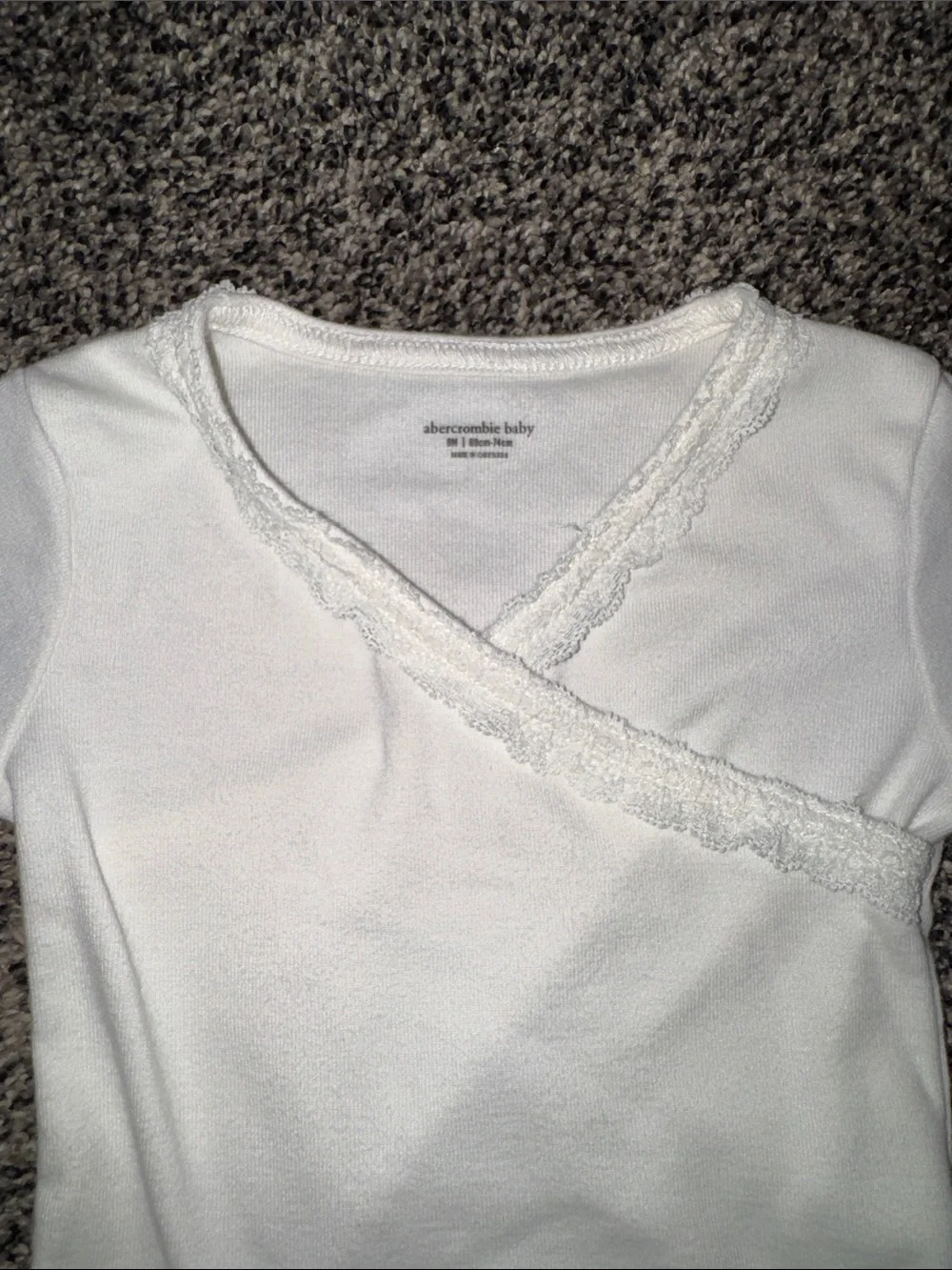Abercrombie & Fitch White Short-Sleeve Wrap Baby Bodysuit
